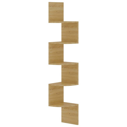 vidaXL Wall Corner Shelf Sonoma Oak 19x19x123 cm Engineered Wood
