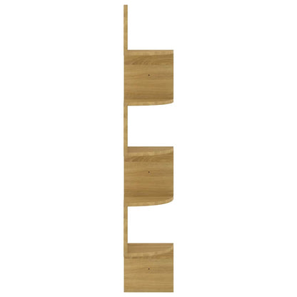 vidaXL Wall Corner Shelf Sonoma Oak 19x19x123 cm Engineered Wood