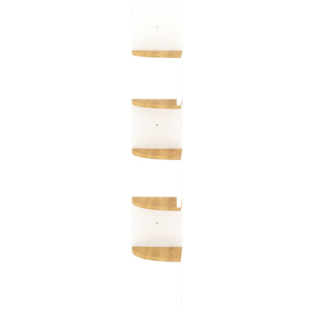 vidaXL Wall Corner Shelf White and Sonoma Oak 19x19x123 cm Engineered Wood