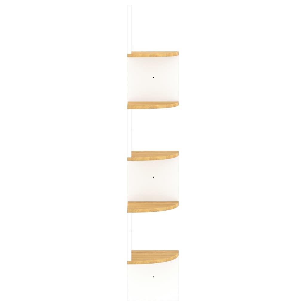 vidaXL Wall Corner Shelf White and Sonoma Oak 19x19x123 cm Engineered Wood