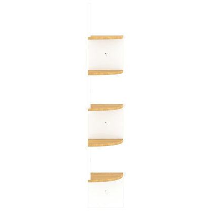 vidaXL Wall Corner Shelf White and Sonoma Oak 19x19x123 cm Engineered Wood