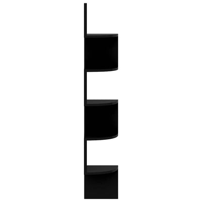 326838 vidaXL Wall Corner Shelf High Gloss Black 19x19x123 cm Engineered Wood