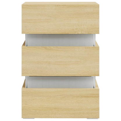 vidaXL LED Bedside Cabinet Sonoma Oak 45x35x67 cm Engineered Wood