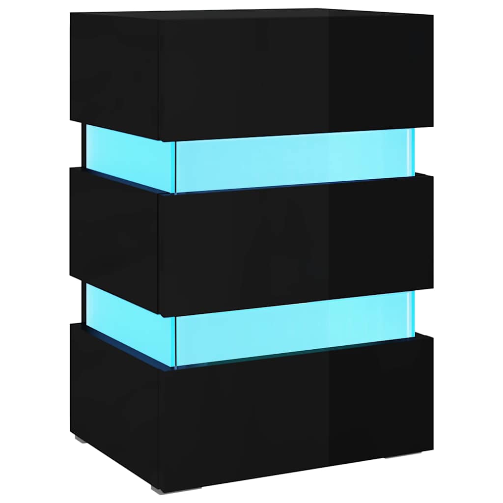 vidaXL Bedside Cabinet | High gloss black | Engineered wood | Medium