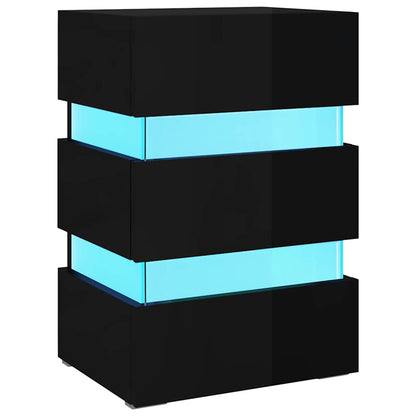 vidaXL Bedside Cabinet | High gloss black | Engineered wood | Medium