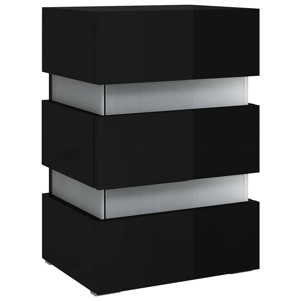vidaXL Bedside Cabinet | High gloss black | Engineered wood | Medium