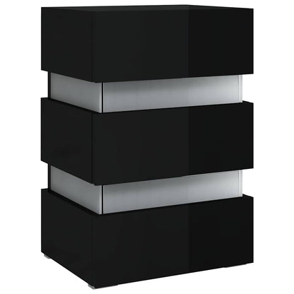 vidaXL Bedside Cabinet | High gloss black | Engineered wood | Medium