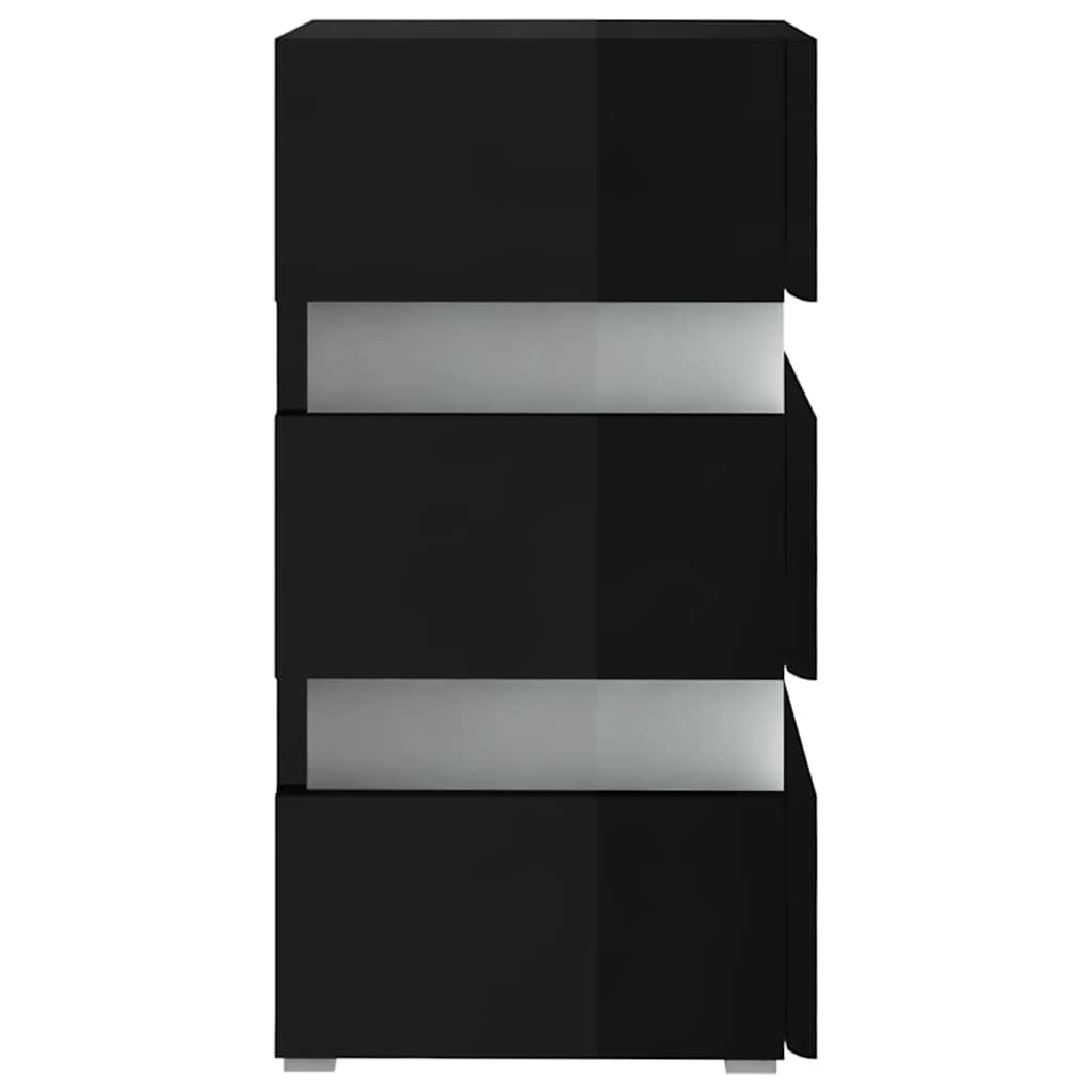 vidaXL Bedside Cabinet | High gloss black | Engineered wood | Medium