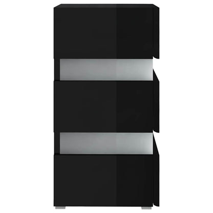 vidaXL Bedside Cabinet | High gloss black | Engineered wood | Medium