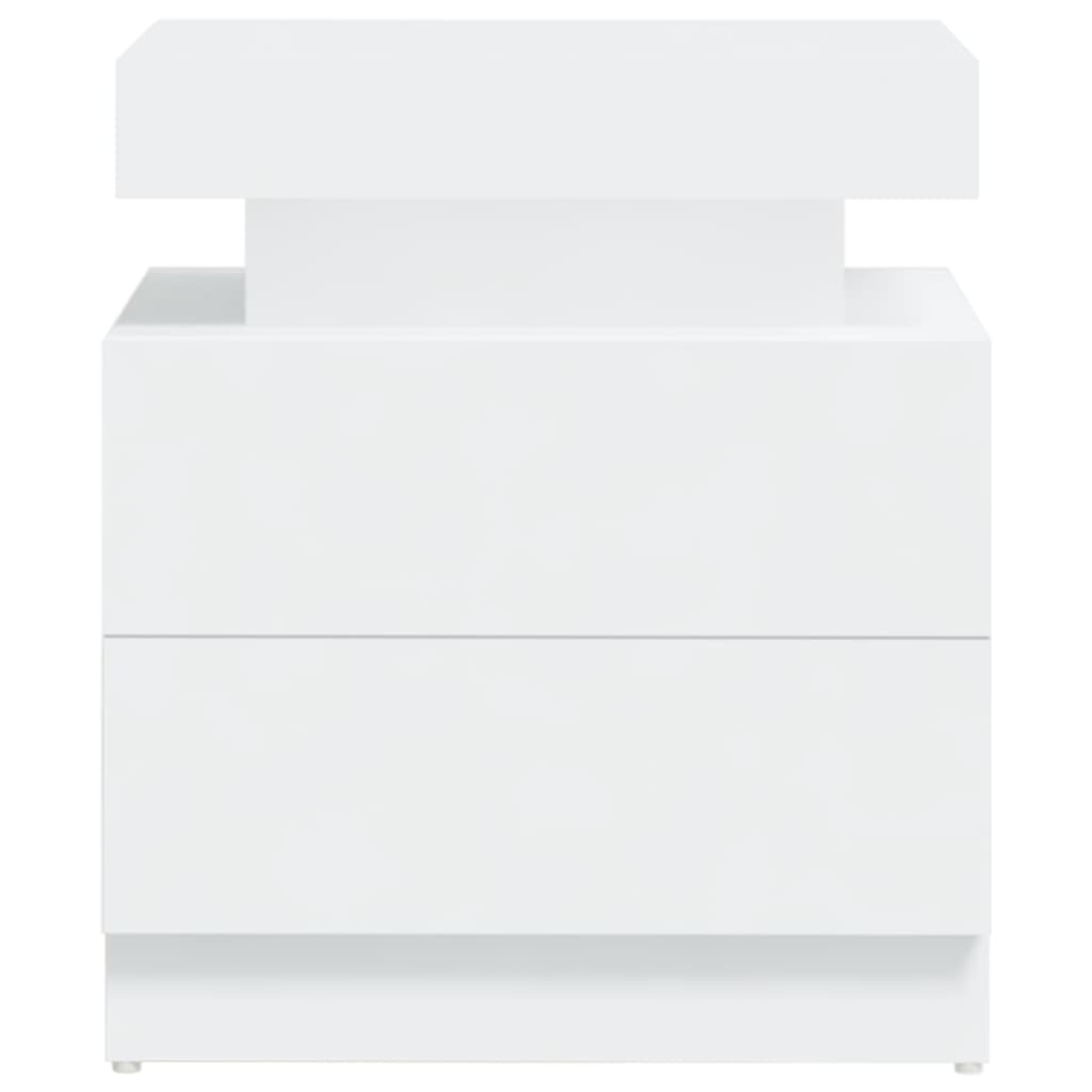 vidaXL Bedside Cabinet White 45x35x52 cm Engineered Wood