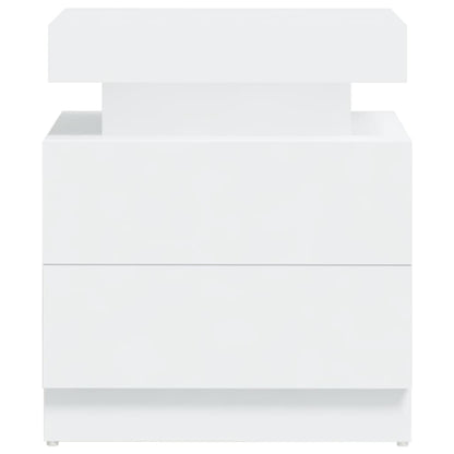 vidaXL Bedside Cabinet White 45x35x52 cm Engineered Wood