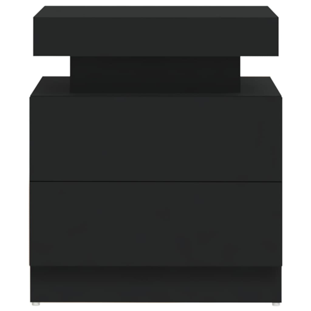 vidaXL Bedside Cabinet Black 45x35x52 cm Engineered Wood
