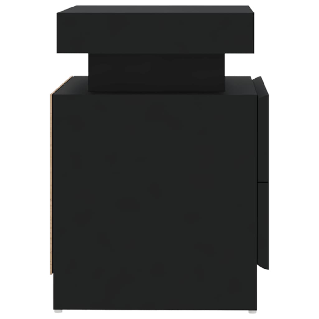 vidaXL Bedside Cabinet Black 45x35x52 cm Engineered Wood