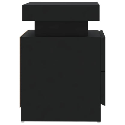 vidaXL Bedside Cabinet Black 45x35x52 cm Engineered Wood