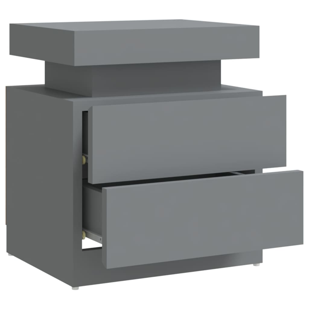 vidaXL Bedside Cabinet Grey 45x35x52 cm Engineered Wood