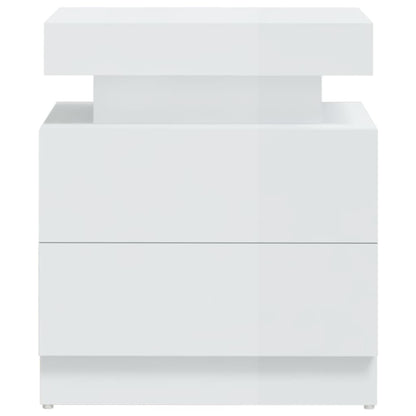 vidaXL Bedside Cabinet High Gloss White 45x35x52 cm Engineered Wood