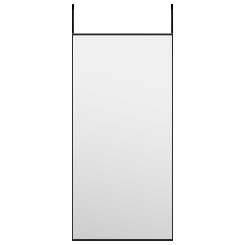 vidaXL Door Mirror Black 30x60 cm Glass and Aluminium