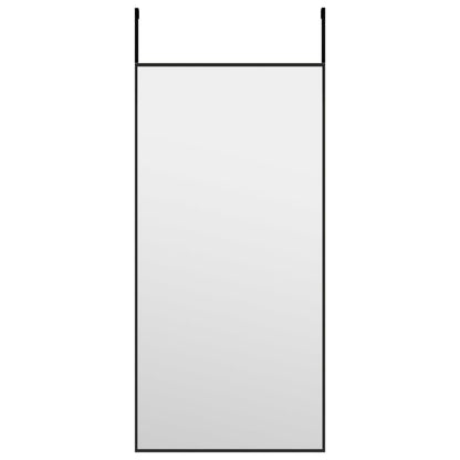 vidaXL Door Mirror Black 30x60 cm Glass and Aluminium
