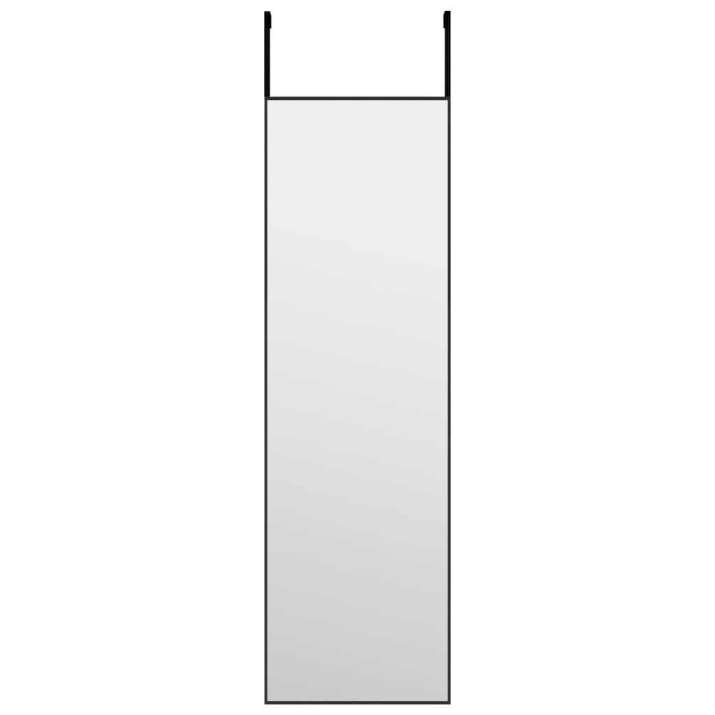 vidaXL Door Mirror Black 30x100 cm Glass and Aluminium