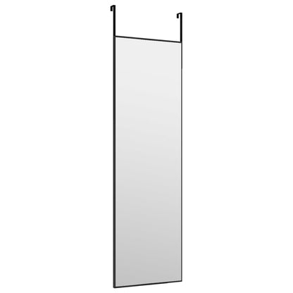 vidaXL Door Mirror Black 30x100 cm Glass and Aluminium