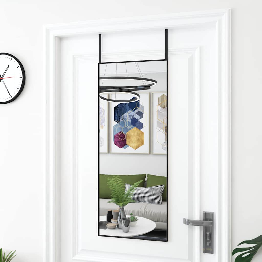 vidaXL Door Mirror Black 40x100 cm Glass and Aluminium