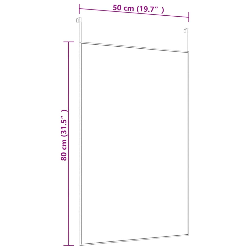 vidaXL Door Mirror Black 50x80 cm Glass and Aluminium