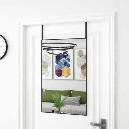 vidaXL Door Mirror Black 50x80 cm Glass and Aluminium