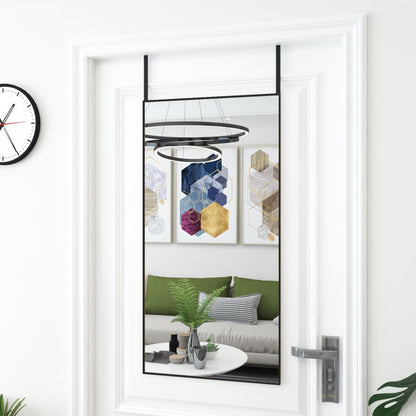 vidaXL Door Mirror Black 50x100 cm Glass and Aluminium