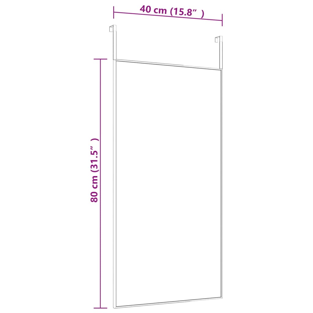 vidaXL Door Mirror | Gold | Aluminium, Glass | 40x80 cm | Minimalistic