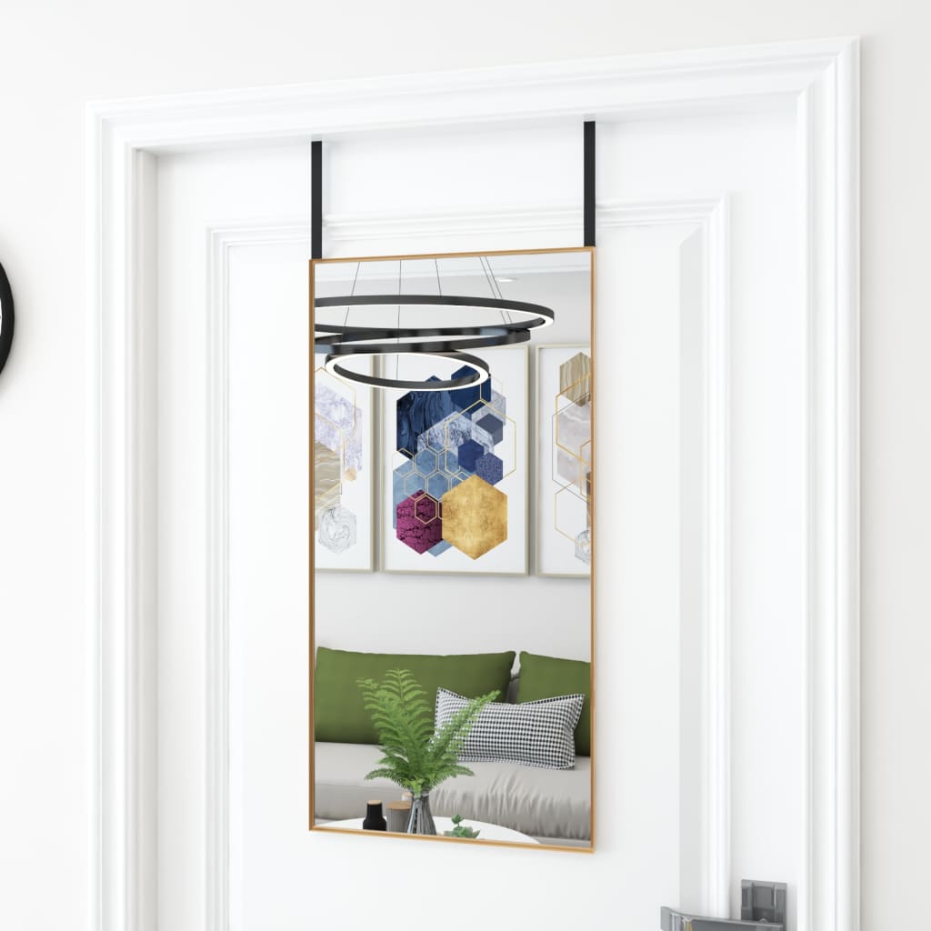 vidaXL Door Mirror | Gold | Aluminium, Glass | 40x80 cm | Minimalistic