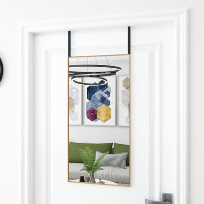 vidaXL Door Mirror | Gold | Aluminium, Glass | 40x80 cm | Minimalistic