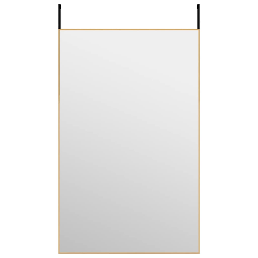 vidaXL Door Mirror Gold 50x80 cm Glass and Aluminium