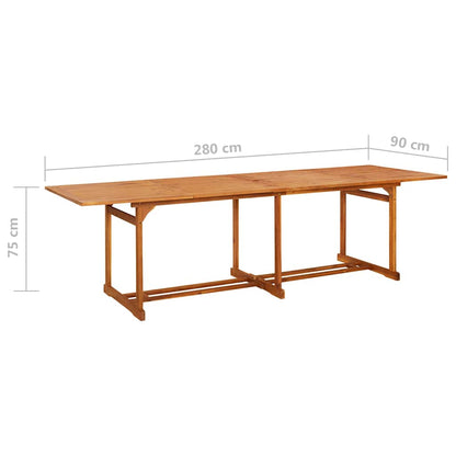 315947 vidaXL Garden Dining Table 280x90x75 cm Solid Acacia Wood