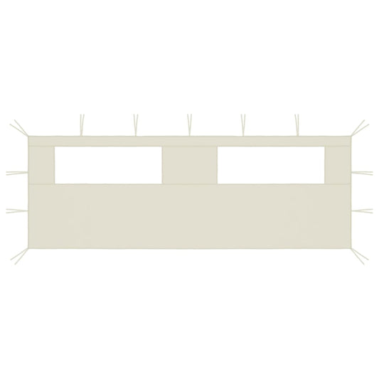 3070413 vidaXL Gazebo Sidewall with Windows 6x2 m Cream (315302)