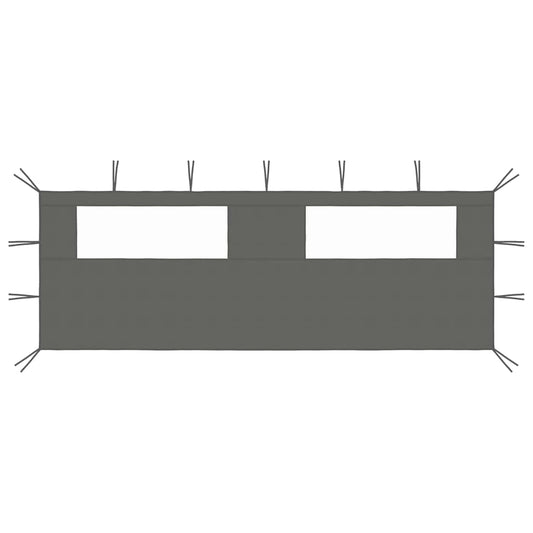 vidaXL Gazebo Sidewall with Windows 6x2 m Anthracite