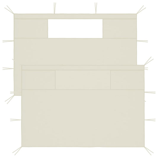 3070417 vidaXL Gazebo Sidewalls with Windows 2 pcs Cream (315306)