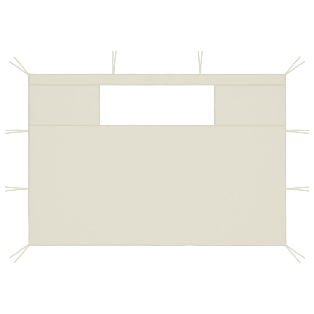 vidaXL Gazebo Sidewalls with Windows 2 pcs Cream