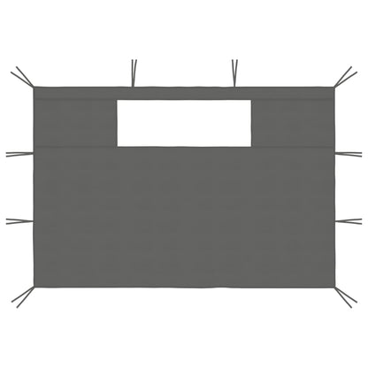 vidaXL Gazebo Sidewalls with Windows 2 pcs Anthracite