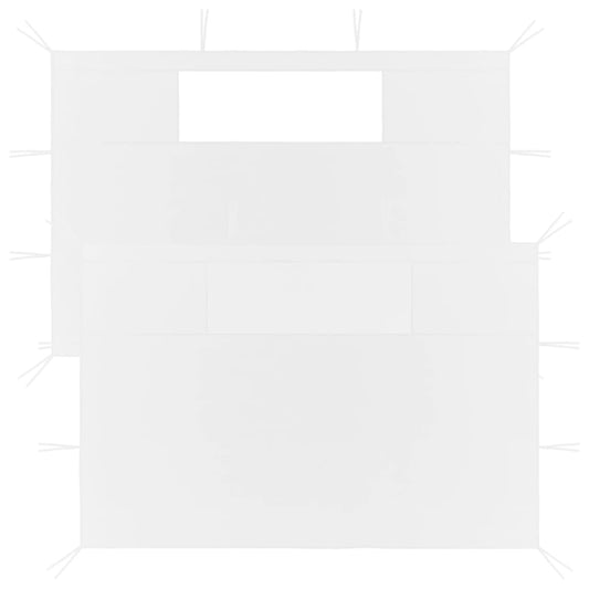 vidaXL Gazebo Sidewalls with Windows 2 pcs White