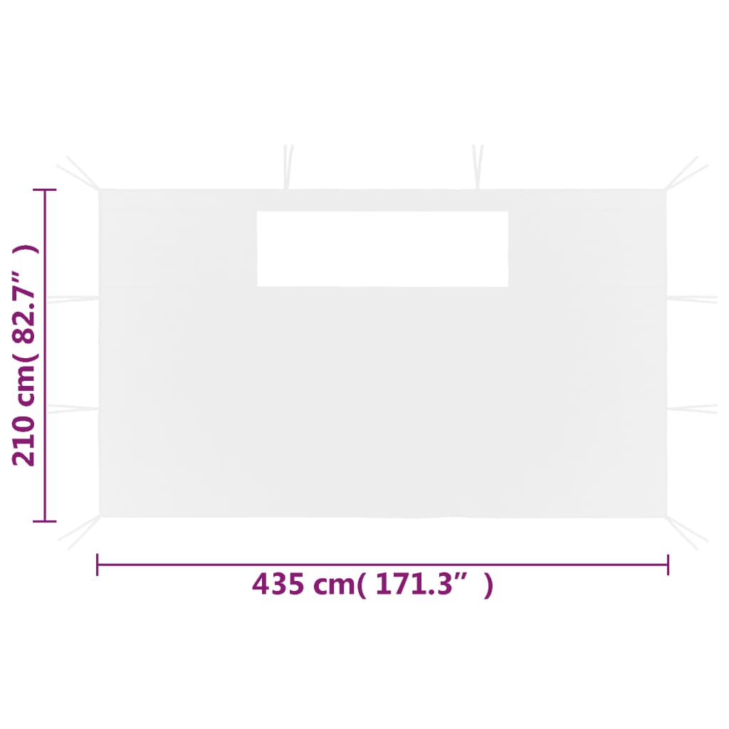 3070420 vidaXL Gazebo Sidewalls with Windows 2 pcs White (315309)