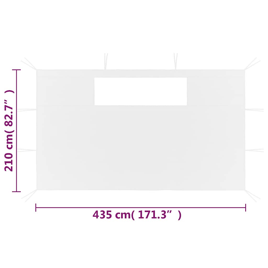 vidaXL Gazebo Sidewalls with Windows 2 pcs White