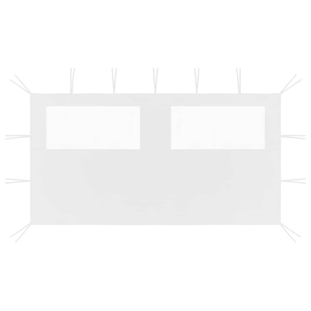 vidaXL Gazebo Sidewall with Windows 4x2 m White