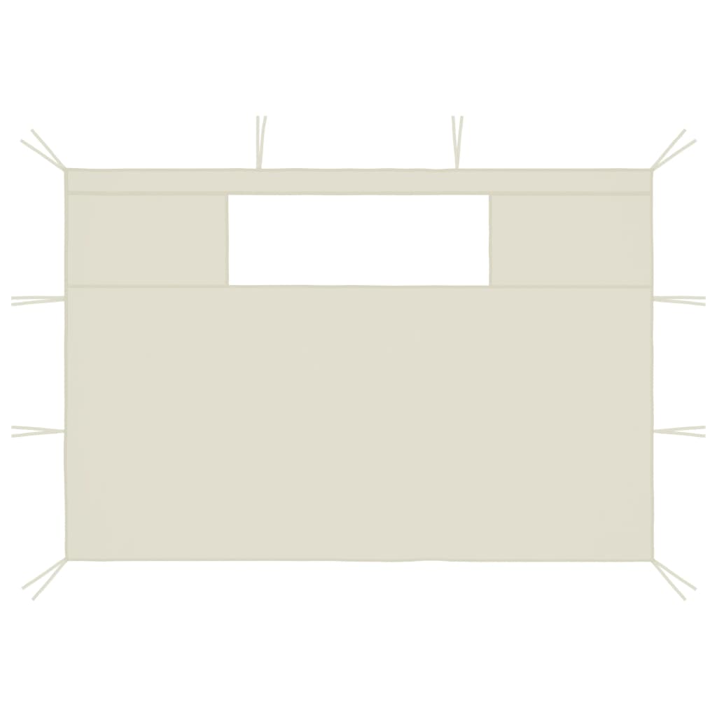 vidaXL Gazebo Sidewalls with Windows 2 pcs Cream