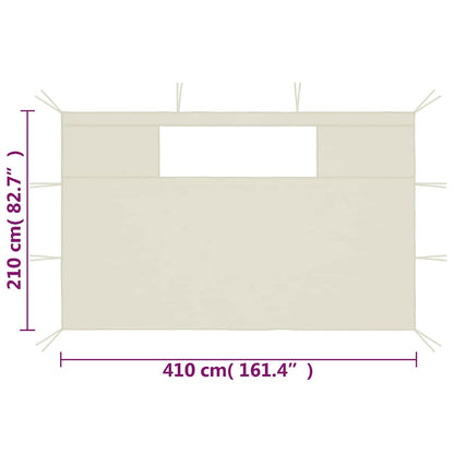 vidaXL Gazebo Sidewalls with Windows 2 pcs Cream