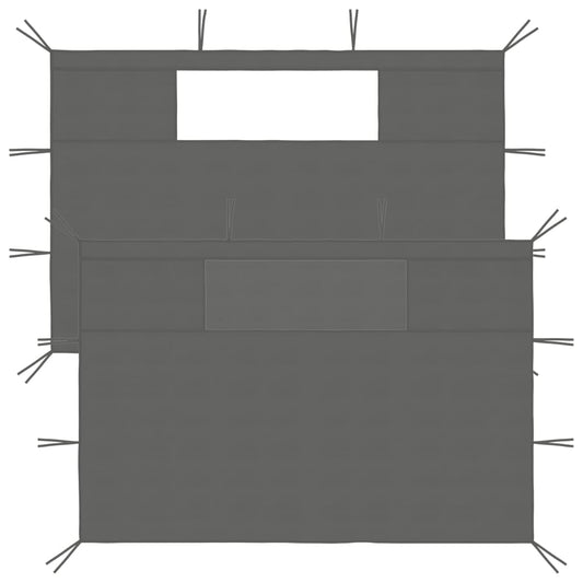 3070427 vidaXL Gazebo Sidewalls with Windows 2 pcs Anthracite (315316)