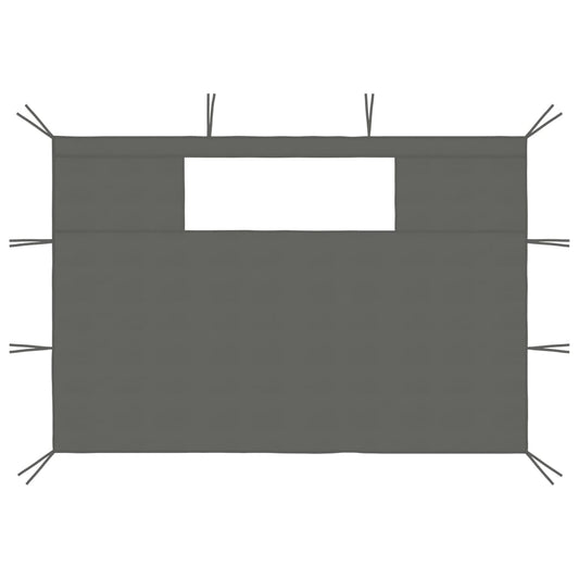 3070427 vidaXL Gazebo Sidewalls with Windows 2 pcs Anthracite (315316)