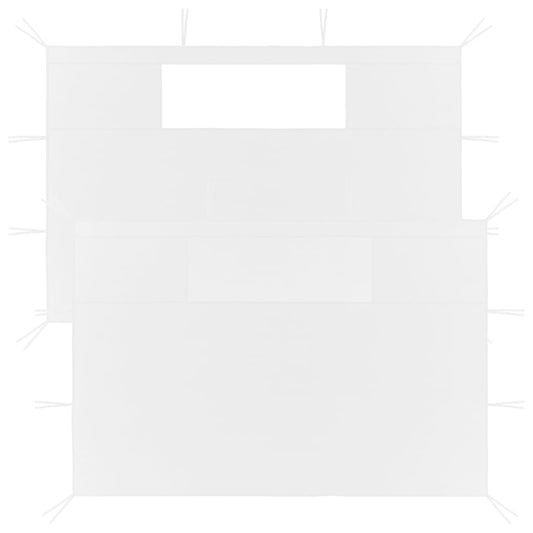 3070428 vidaXL Gazebo Sidewalls with Windows 2 pcs White (315317)