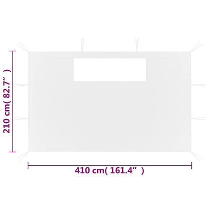 vidaXL Gazebo Sidewalls with Windows 2 pcs White
