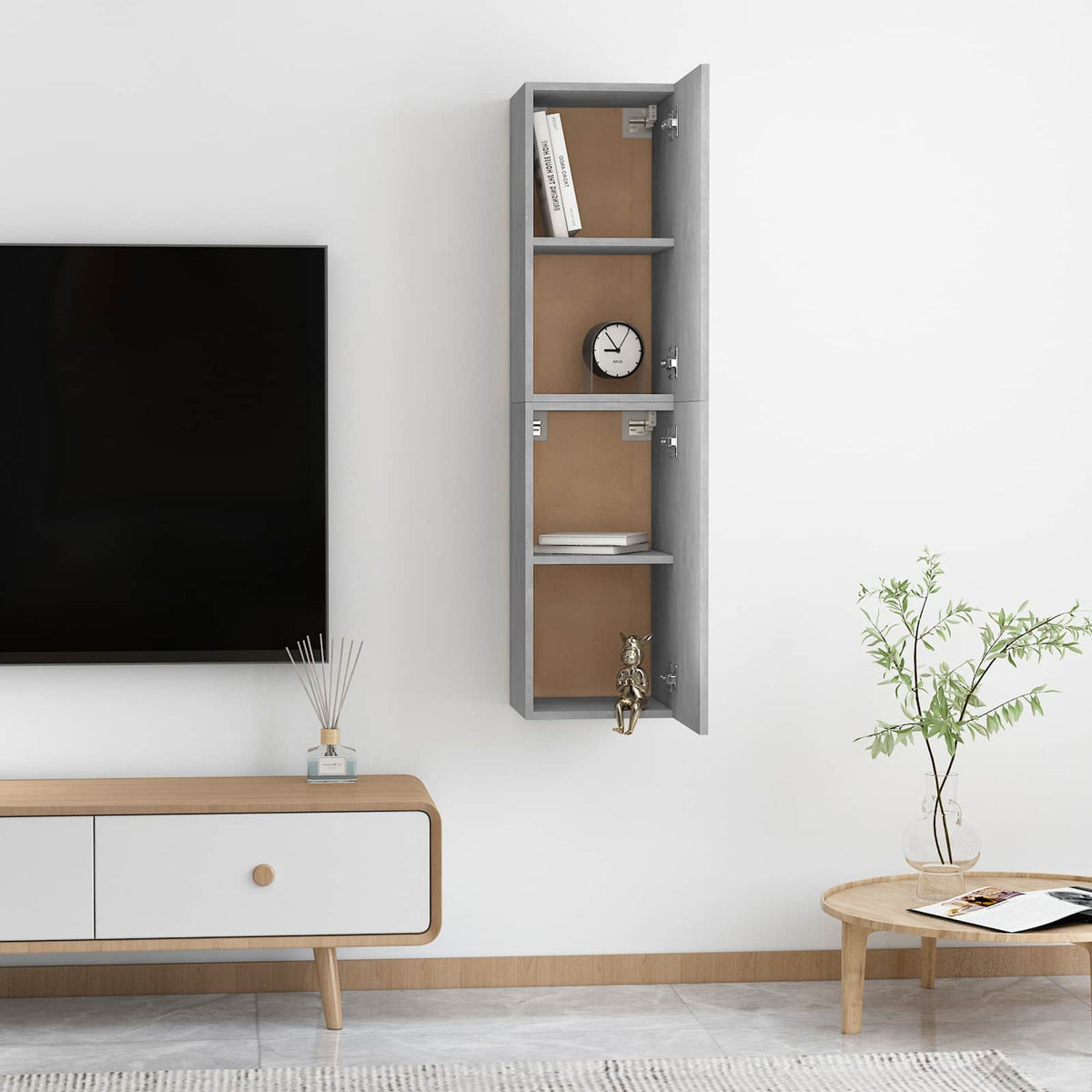 vidaXL TV Cabinets 2 pcs Concrete Grey 30.5x30x60 cm Engineered Wood
