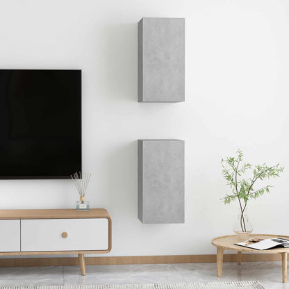 vidaXL TV Cabinets 2 pcs Concrete Grey 30.5x30x60 cm Engineered Wood